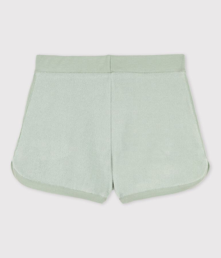 Short en bouclette &eacute;ponge enfant fille vert