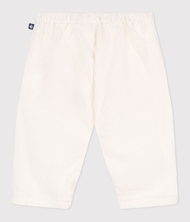 Pantalon b&eacute;b&eacute; en velours uni blanc cass&eacute;