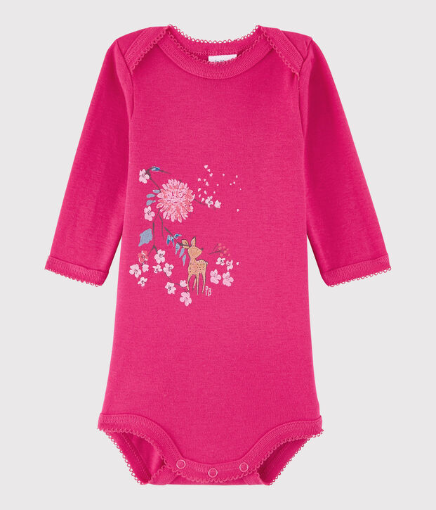 Body manches longues b&eacute;b&eacute; fille rose Flashy