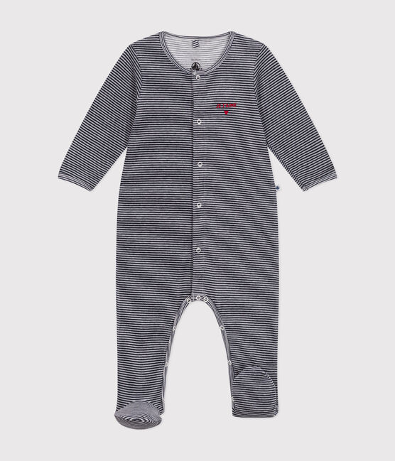 Pyjama en velours bébé bleu SMOKING/blanc MARSHMALLOW