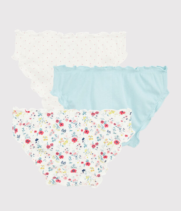 Lot de 3 culottes volant&eacute;es imprim&eacute; fleuri petite fille multicouleur