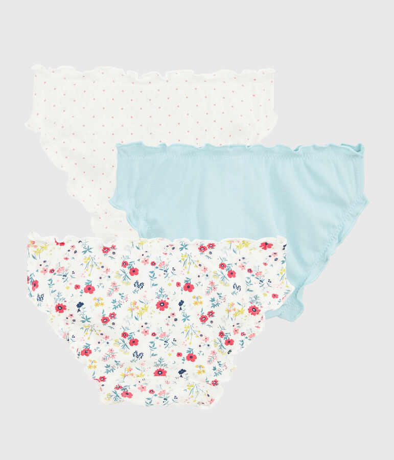 Lot de 3 culottes volant&eacute;es imprim&eacute; fleuri petite fille variante 1
