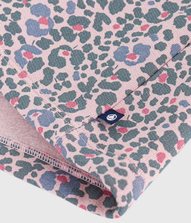 Robe enfant manches longues en coton rose/multicouleur