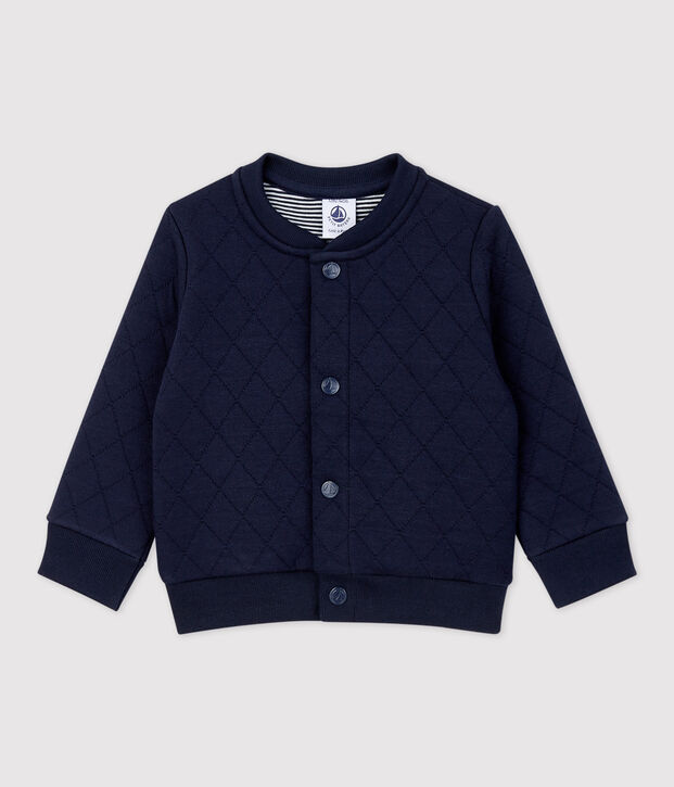 Cardigan en tubique matelass&eacute; b&eacute;b&eacute; bleu marine