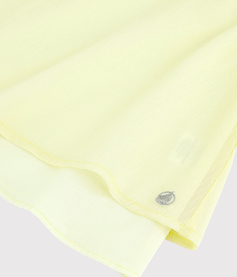Robe c&eacute;r&eacute;monie en cr&ecirc;pe enfant fille jaune