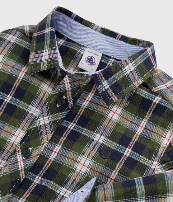 Chemise à carreaux enfant garçon bleu SMOKING/blanc MULTICO