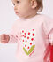 Sweatshirt b&eacute;b&eacute; en coton &agrave; motifs rose clair