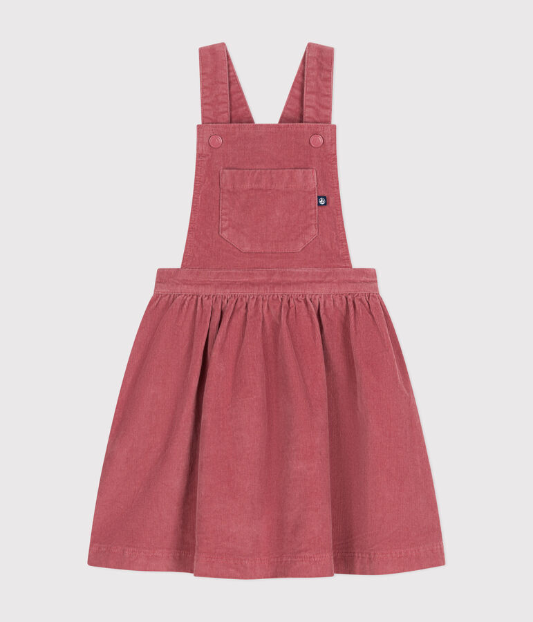 Robe salopette en velours enfant fille rose ROSEWOOD