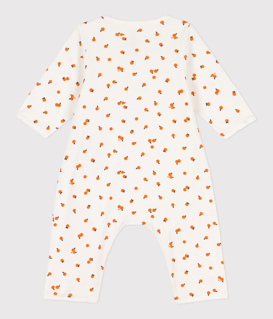Bodyjama imprimés en coton blanc MARSHMALLOW/ ORANGE