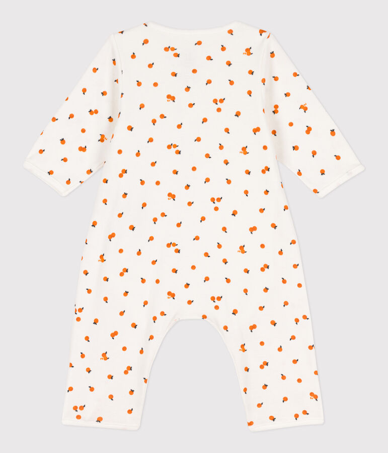 Bodyjama imprim&eacute;s en coton blanc MARSHMALLOW/ ORANGE