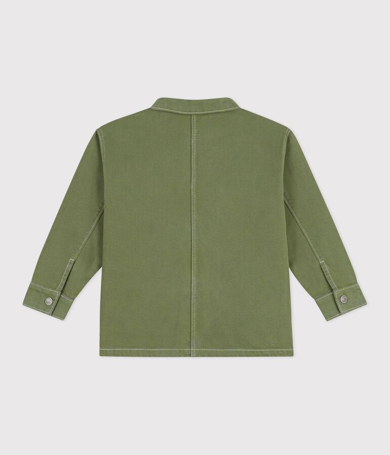 Veste enfant en coton unie vert OLIVINE