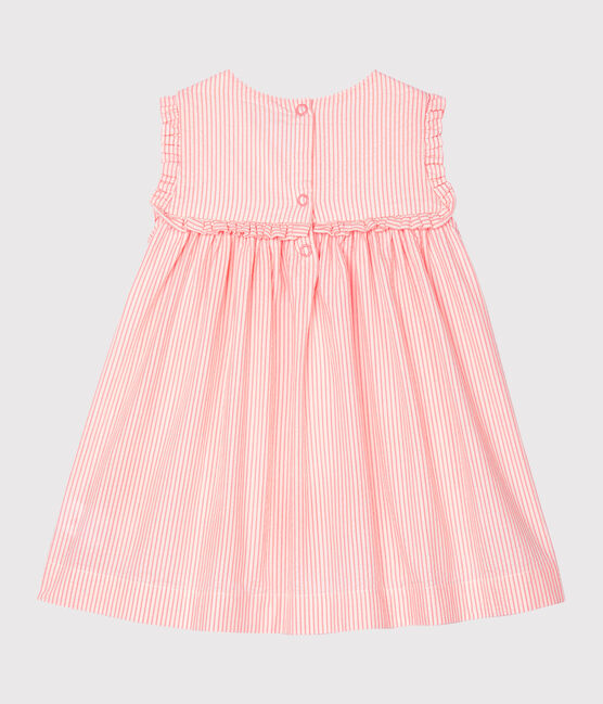 Robe sans manches bébé fille rayée blanc MARSHMALLOW/rose ROSAKO