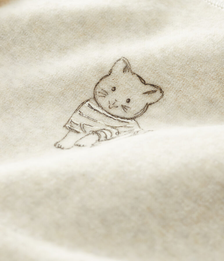 Dors-bien chat b&eacute;b&eacute; en velours beige MONTELIMAR CHINE