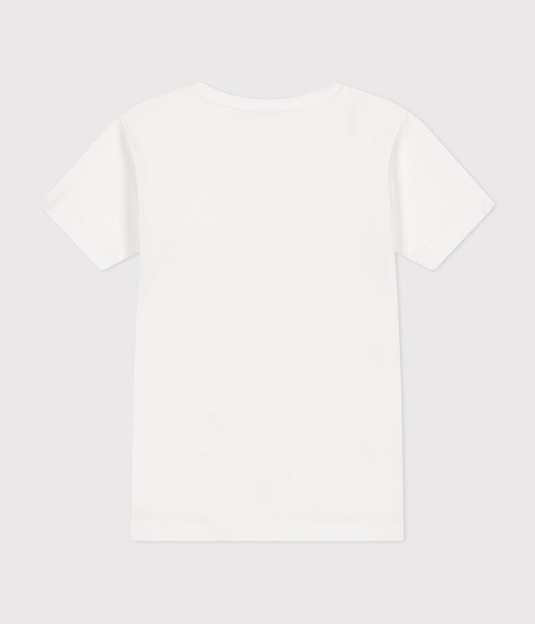 Tee-shirt manches courtes en coton enfant blanc ECUME