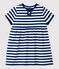 Robe manches courtes rayée en jersey bébé bleu MEDIEVAL/blanc MARSHMALLOW