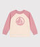 Sweatshirt enfant mixte en coton rose CHARME/blanc MULTICO