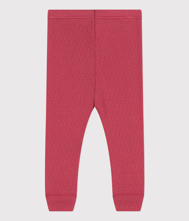 Legging b&eacute;b&eacute; en coton ajour&eacute; rose PAPI