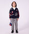 Cardigan enfant en laine et coton &agrave; motifs rouge/multicouleur