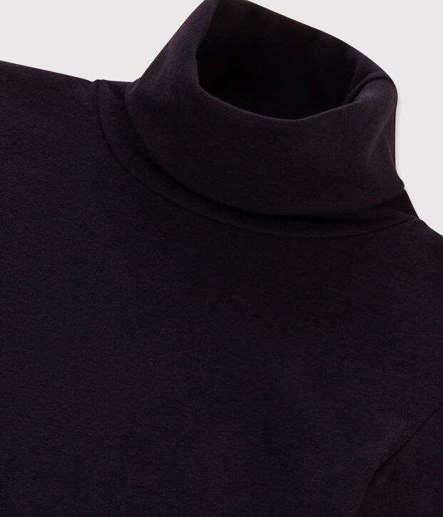 Tee-shirt col roul&eacute; L'ICONIQUE en coton Femme bleu