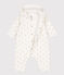 Combinaison longue ouatinée à capuche en coton bébé blanc MARSHMALLOW/blanc MULTICO