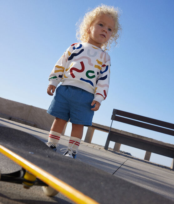 Sweatshirt en molleton léger bébé blanc MARSHMALLOW/blanc MULTICO