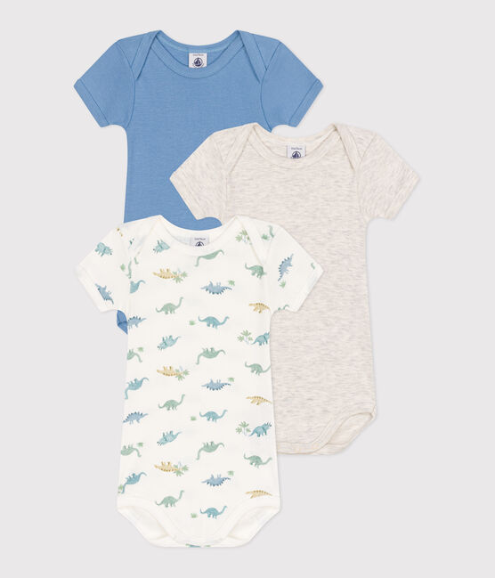 Lot de 3 bodies manches courtes en coton imprimé bébé variante 1