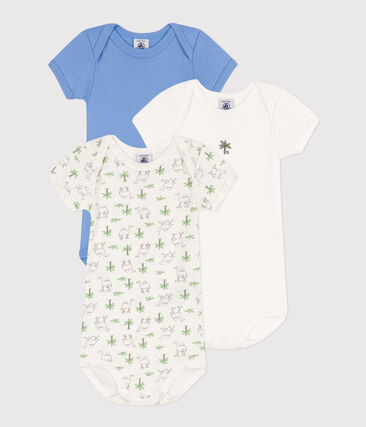 PETIT BATEAU - Lot de 3 bodies manches courtes dromadaires en coton