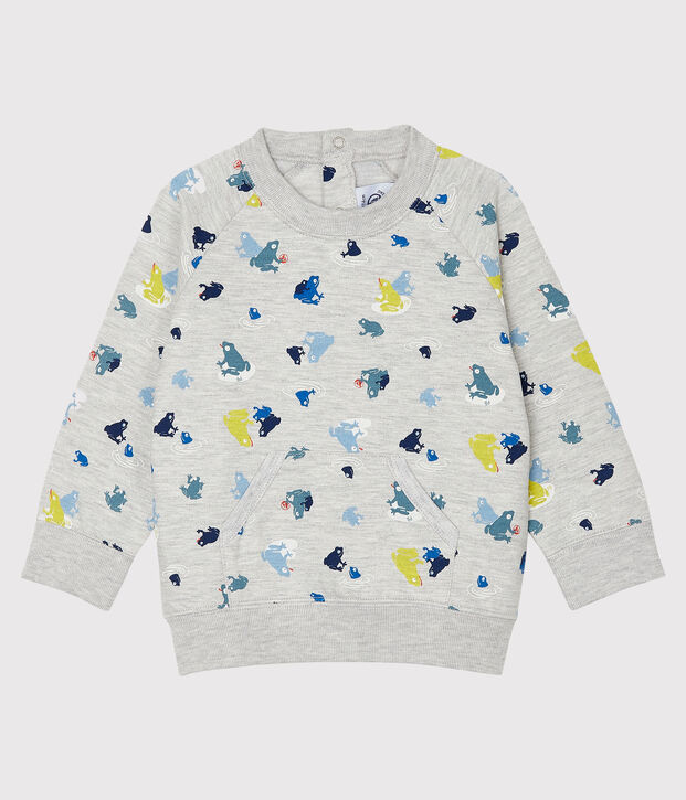 Sweatshirt b&eacute;b&eacute; gar&ccedil;on imprim&eacute; gris/multicouleur