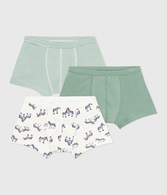 Lot de boxers enfant en coton à ceinture colletée imprimé zèbres variante 1
