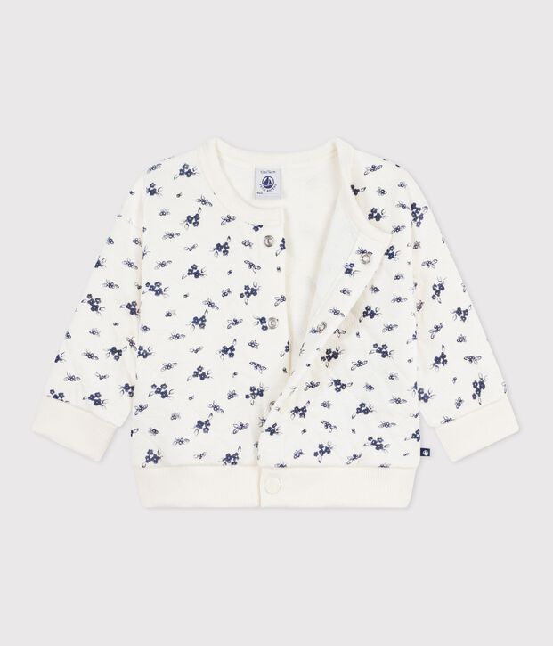 Cardigan b&eacute;b&eacute; en coton, imprim&eacute; &agrave; fleurs bleu/bleu
