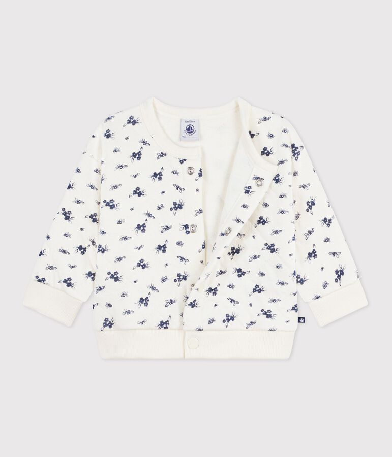 Cardigan b&eacute;b&eacute; en coton, imprim&eacute; &agrave; fleurs bleu MILK/ SOIR