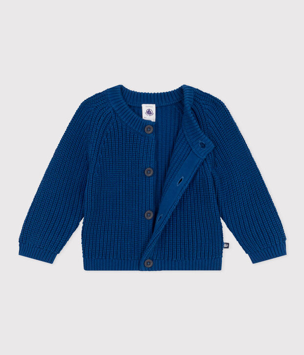 Cardigan en tricot de coton b&eacute;b&eacute; bleu