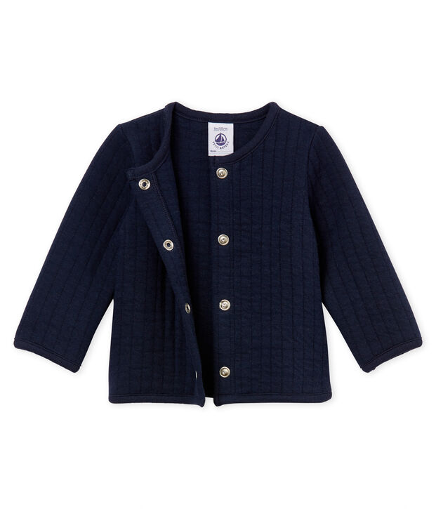 Cardigan en tubique matelass&eacute; b&eacute;b&eacute; fille bleu marine