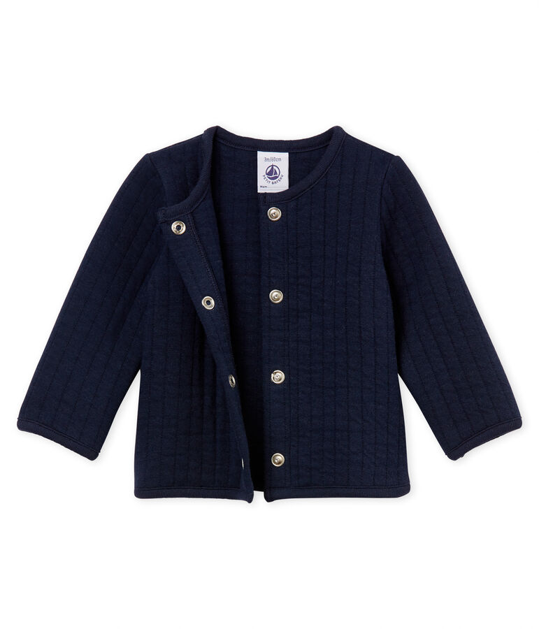 Cardigan en tubique matelass&eacute; b&eacute;b&eacute; fille bleu