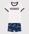 Pyjacourt toile de jouy Paris petit garçon en coton bleu MEDIEVAL/blanc MULTICO