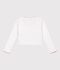 Cardigan cache-c&oelig;ur enfant en coton uni blanc