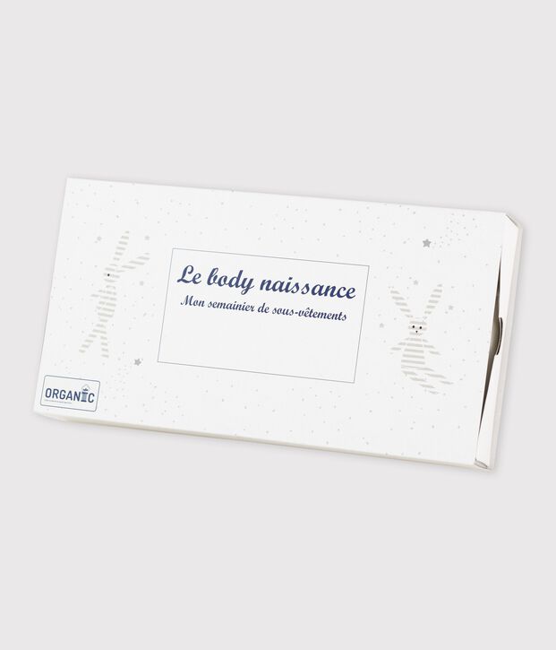 Lot de 5 bodies crois&eacute;s blancs manches courtes b&eacute;b&eacute; en coton biologique multicouleur