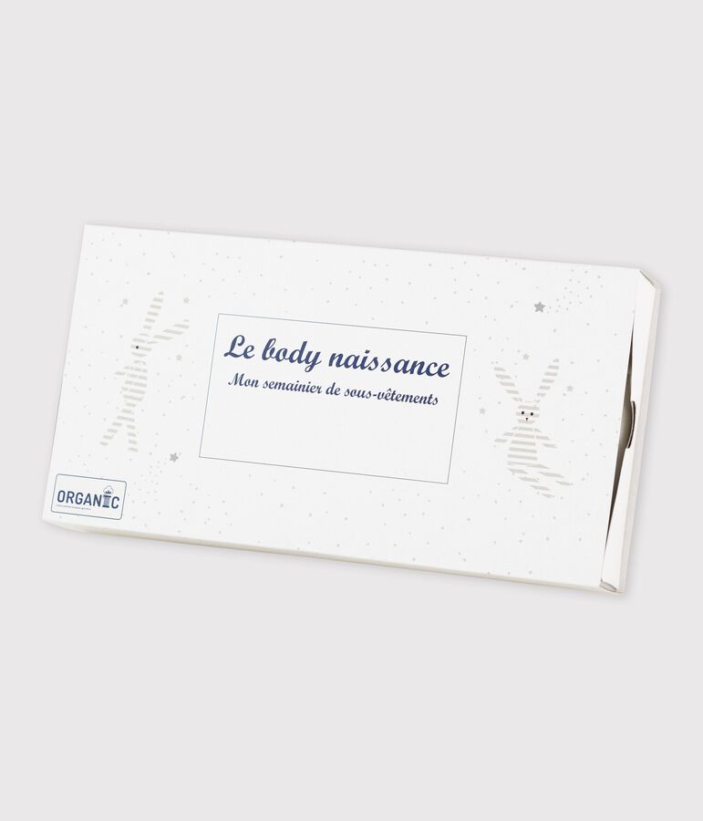 Lot de 5 bodies crois&eacute;s blancs manches courtes b&eacute;b&eacute; en coton biologique multicouleur