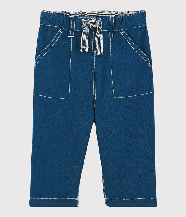 Pantalon en coton b&eacute;b&eacute;. bleu