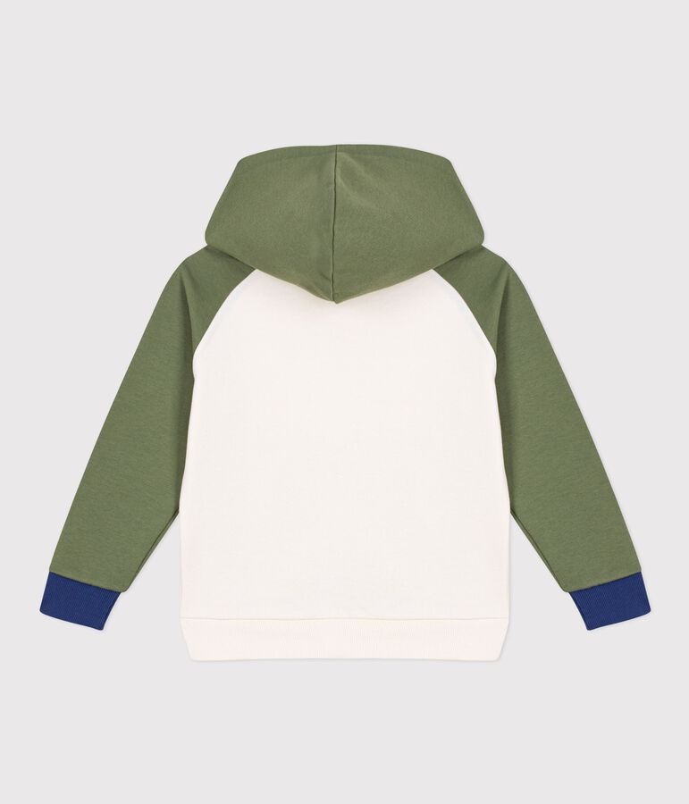 Sweatshirt &agrave; capuche enfant en coton MILK/ MULTICO