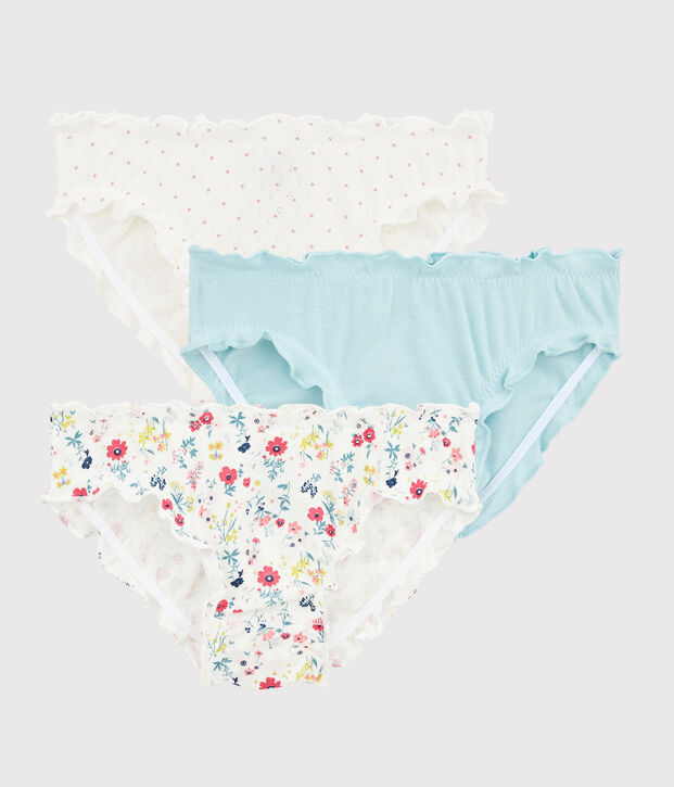 Lot de 3 culottes volant&eacute;es imprim&eacute; fleuri petite fille multicouleur