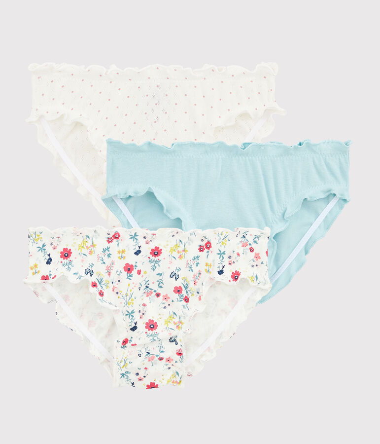 Lot de 3 culottes volant&eacute;es imprim&eacute; fleuri petite fille variante 1
