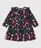 Robe manches longues en flanelle b&eacute;b&eacute; bleu/multicouleur