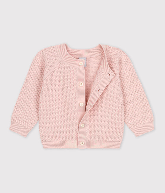 Cardigan bébé en tricot en coton rose SALINE