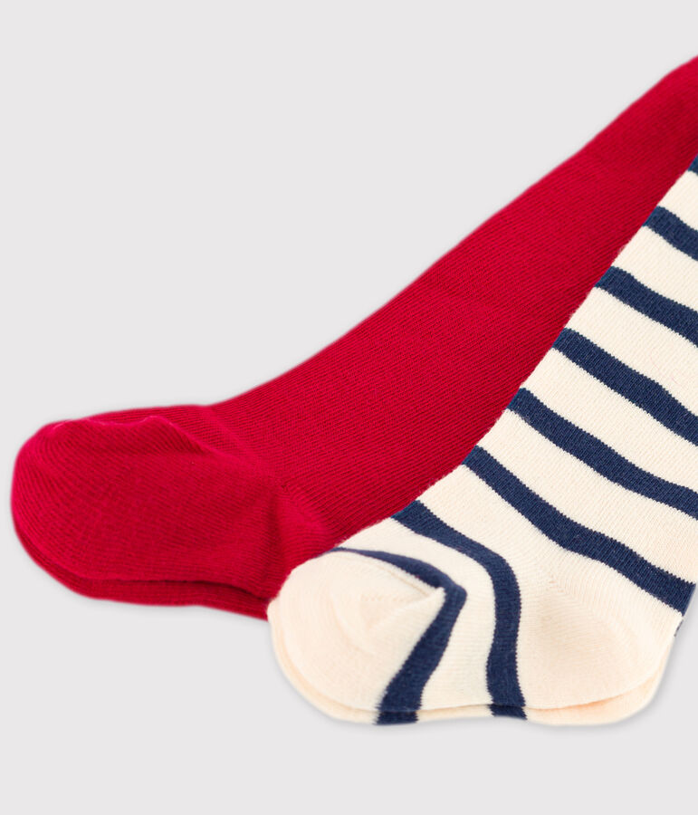 Lot de 2 paires de collants b&eacute;b&eacute; en jersey multicouleur