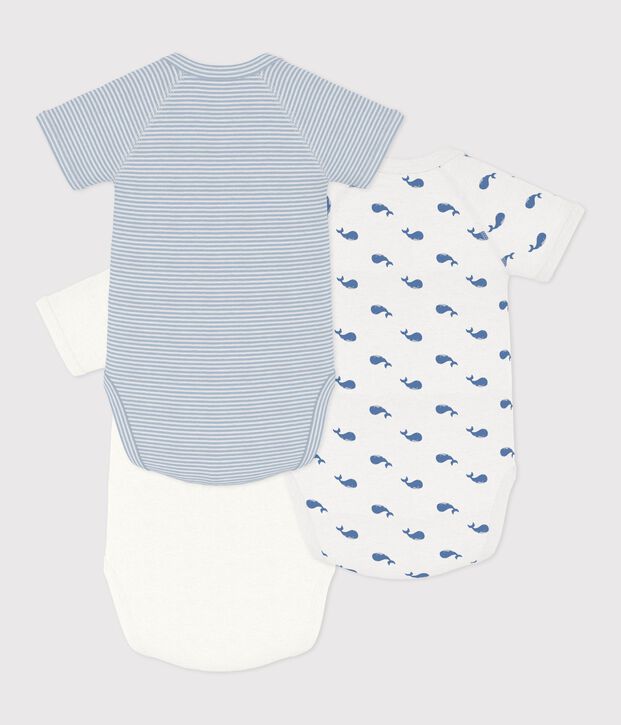 Lot de bodies crois&eacute;s manches courtes en coton imprim&eacute; b&eacute;b&eacute; multicouleur