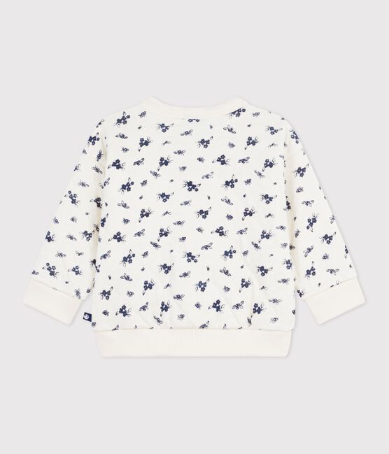 Cardigan bébé en coton, imprimé à fleurs bleu MILK/ SOIR