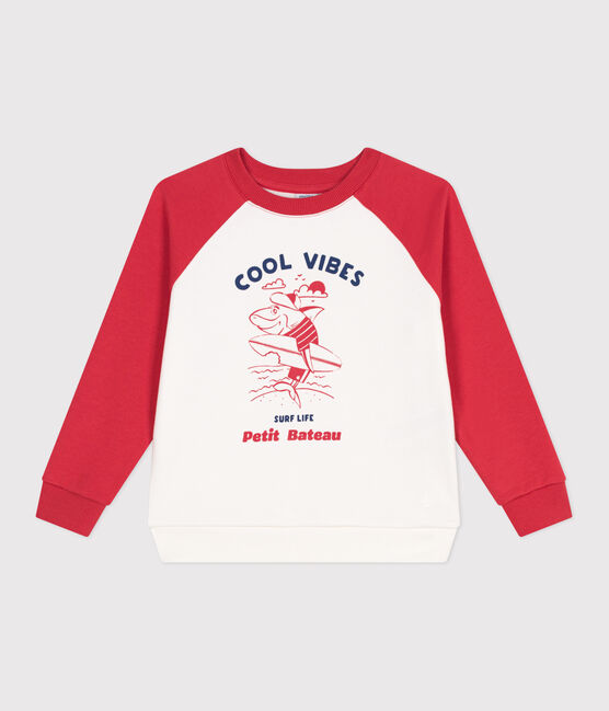 Sweatshirt enfant en coton imprimé rouge MARSHMALLOW/ SPI