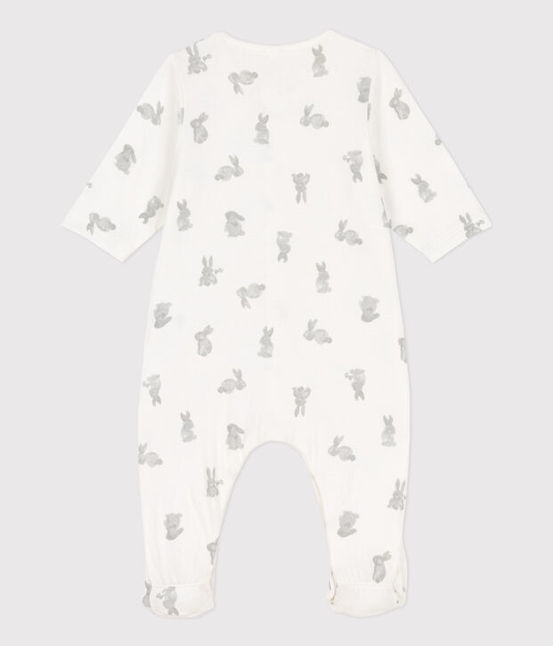 Dors-bien lapins en tubique blanc/gris