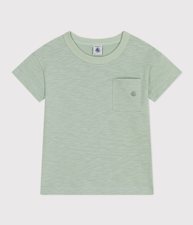 Tee-shirt en jersey flamm&eacute; enfant gar&ccedil;on vert